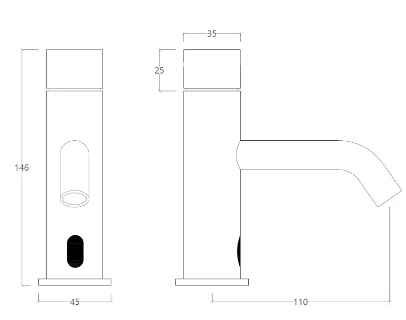 Waterevolution Flow elektroninen pesuallashana infrapuna 230 volttia mattavalkoinen T110EEBR