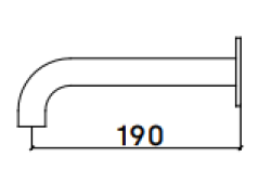 Waterevolution Flow badkraan chroom T16711901 uitloop lengte 19cm