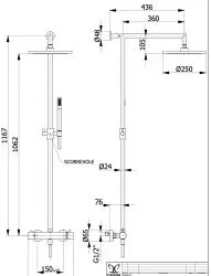 DEMM Shower suihkuyhdistelmä termostaatti sadesuihkulla kromi 1208946967