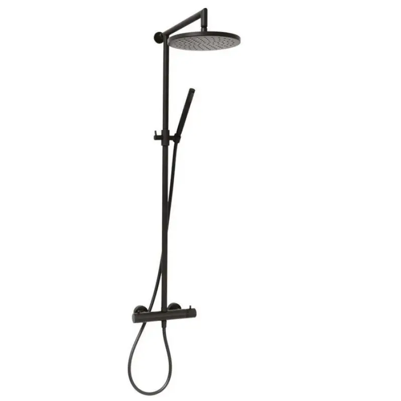 DEMM Shower suihkuyhdistelmä termostaatti sadesuihkulla, matta musta 1208946968