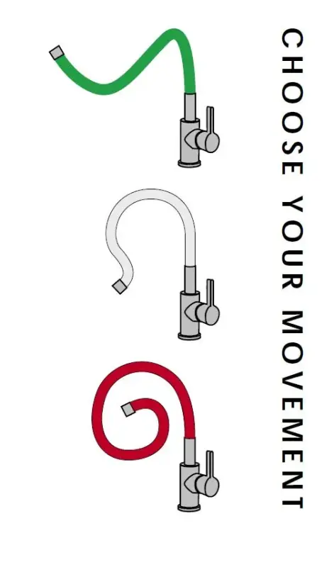 DEMM keittiöhana kääntyvällä juoksuputkella kromi/musta 1208947023