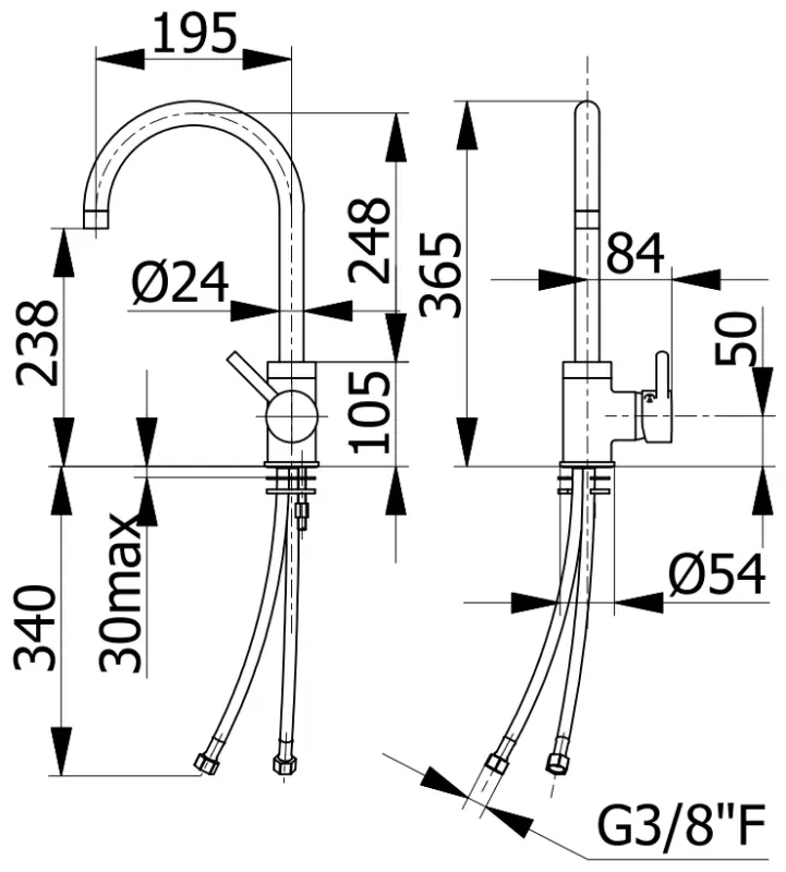 DEMM keittiöhana yksikahvainen kääntyvällä juoksuputkella kromi 1208947336