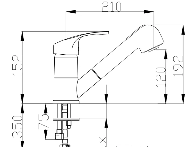 DEMM keittiöhana ulosvedettävällä suihkuletkulla, huuhtelutoiminto, kromi 1208947359