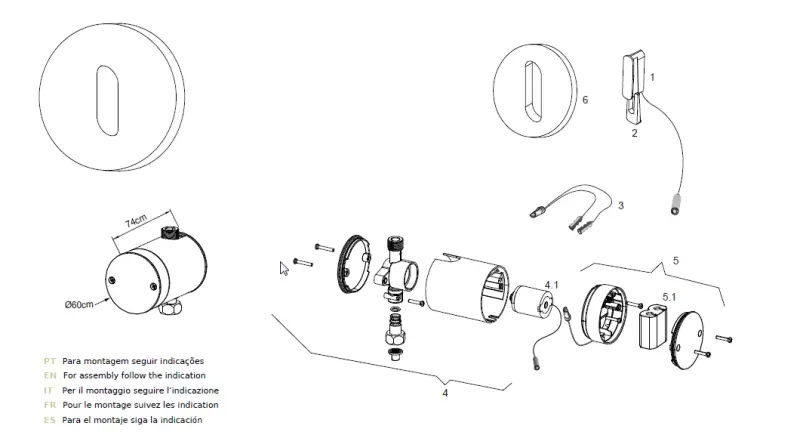 Waterevolution Flow inbouw wastafel met infraroodsensor op batterijen mat wit T118EBBR
