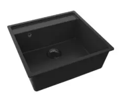 GraniteMy Bremen graniitti pesuallas 53x50 cm musta, päällirakenne, alusrakenne ja tasoon asennettava hananreikälevyllä 1208952256