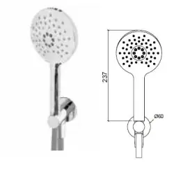 Waterevolution Flow pyöreä käsisuihkusetti, jossa on seinäliitäntä, mattamusta - 3 asentoa - T1621RPR