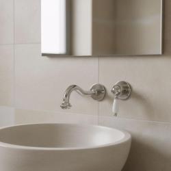 PB nostalginen upotettu pesuallashana Vintage 21cm ulostulo kromi