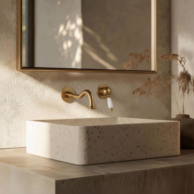 PB nostalgic built-in sink faucet Vintage spout 21cm Bronze