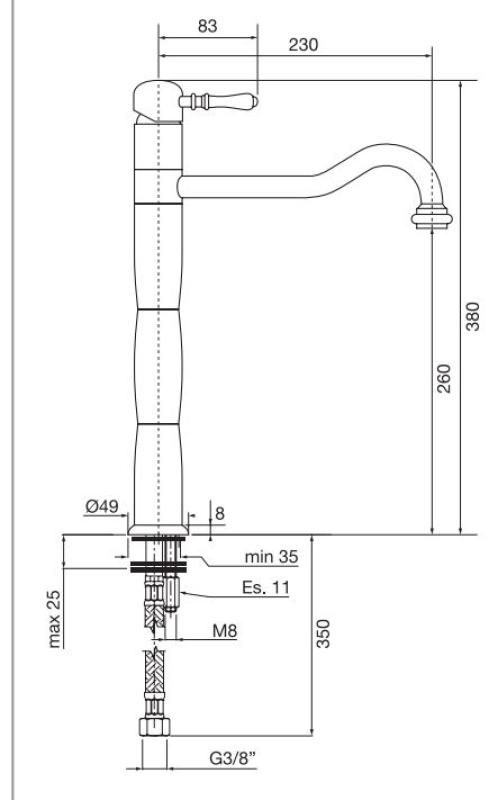 PB Classic Nostalginen pylväs keittiöhana Kromi 1208952920