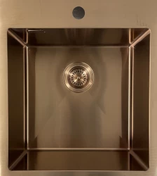 Ausmann Weser RVS -allashana kuparin värinen PVD Copper 55x51 hana-aukolla, alapuolinen asennus, tasopinta-asennus ja päälle asennus 080938