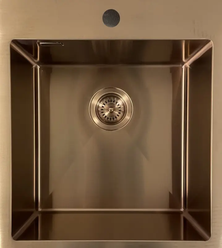 Ausmann Weser RST-allas kuparinvärinen PVD Copper 45x51 hanareiällä alaasennus, tasoallas ja upotettava allas 080945