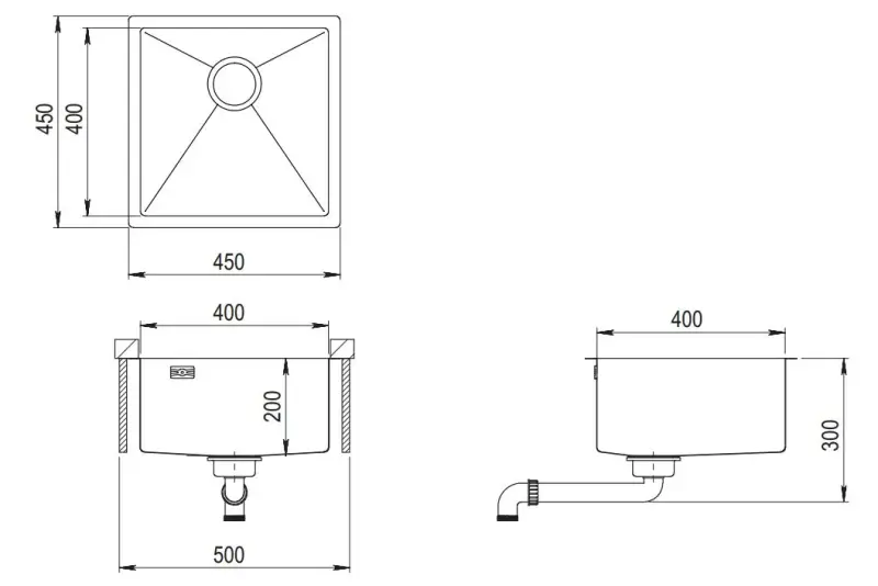 Ausmann Mosel ruostumattomasta teräksestä valmistettu pesuallas kullanvärinen PVD Gold 40x40 upotus-, taso- ja päälleasennus 080914