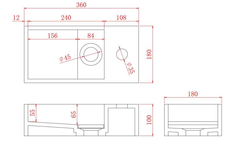 Solid-S Solid Surface -suihkulähde, L36 x S18 x K10 cm, mattamusta, suojakannella 1208953168