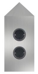 Indux Corner Energia-pylväs, jossa 2 pistorasiaa, maadoitettu kulma, ruostumaton teräs 1208953220