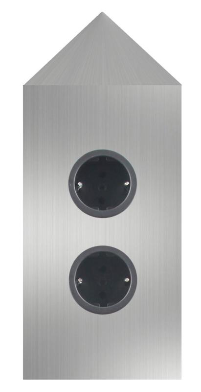 Indux Corner Energia-pylväs, jossa 2 pistorasiaa, maadoitettu kulma, ruostumaton teräs 1208953220