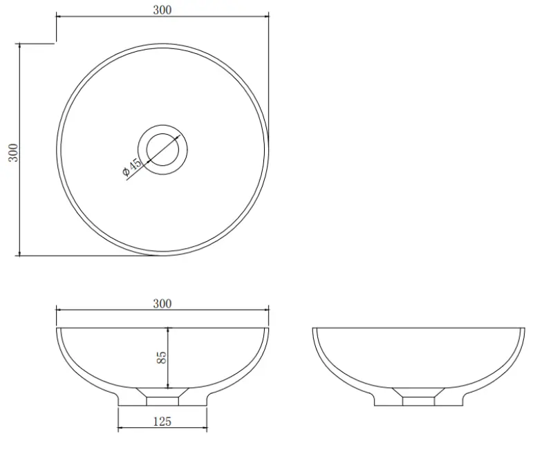 Solid S -pieni pesuallas, Solid Surface, pyöreä, 30 x 30 x 11 cm, mattavalkoinen, 1208953273