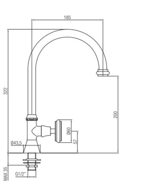 PB klassinen vesihana tähtiventtiilillä, kylmä vesi, korkea pyöreä nokka, pronssi 1208953275