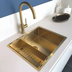 Lorreine 3415SP-Kulta Luxe 1,5 puolitoista allasta keittiöallas PVD Kulta kultainen 3415cm 1208953417