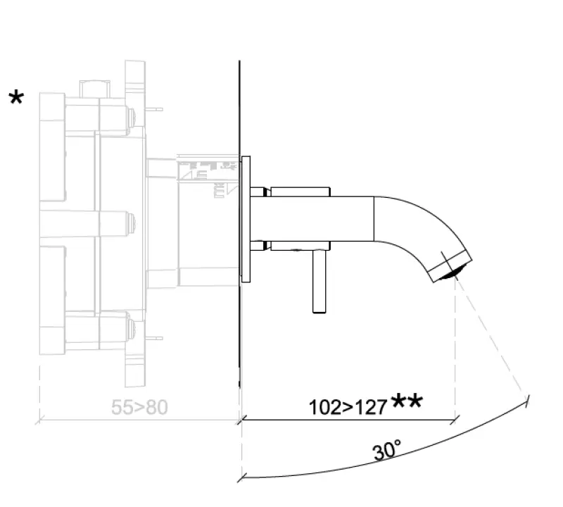 SB Round 316 upotettava pesuallashana ruostumaton teräs 102mm