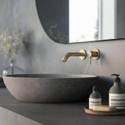 SB Round 316 sisäänrakennettu pesuallashana Harjattu Messinki PVD 102mm