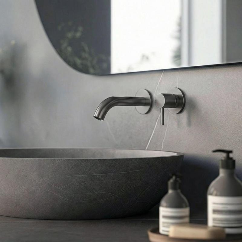 SB Round 316 sisäänrakennettava pesuallashana Gun Metal PVD 102mm