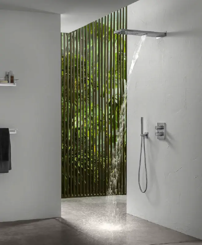 SB 316 Vierkant handdoucheset met slang en ophanghaak RVS