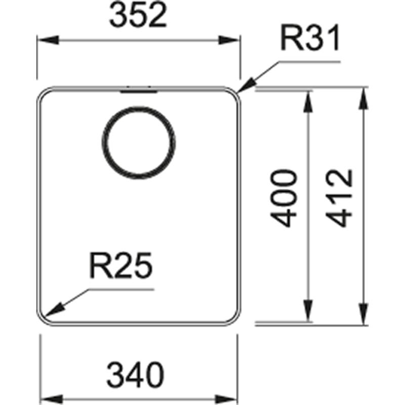 Franke Mythos MYX 210.34 ruostumattomasta teräksestä pesuallas 34x40cm taso-asennus 127.0638.274