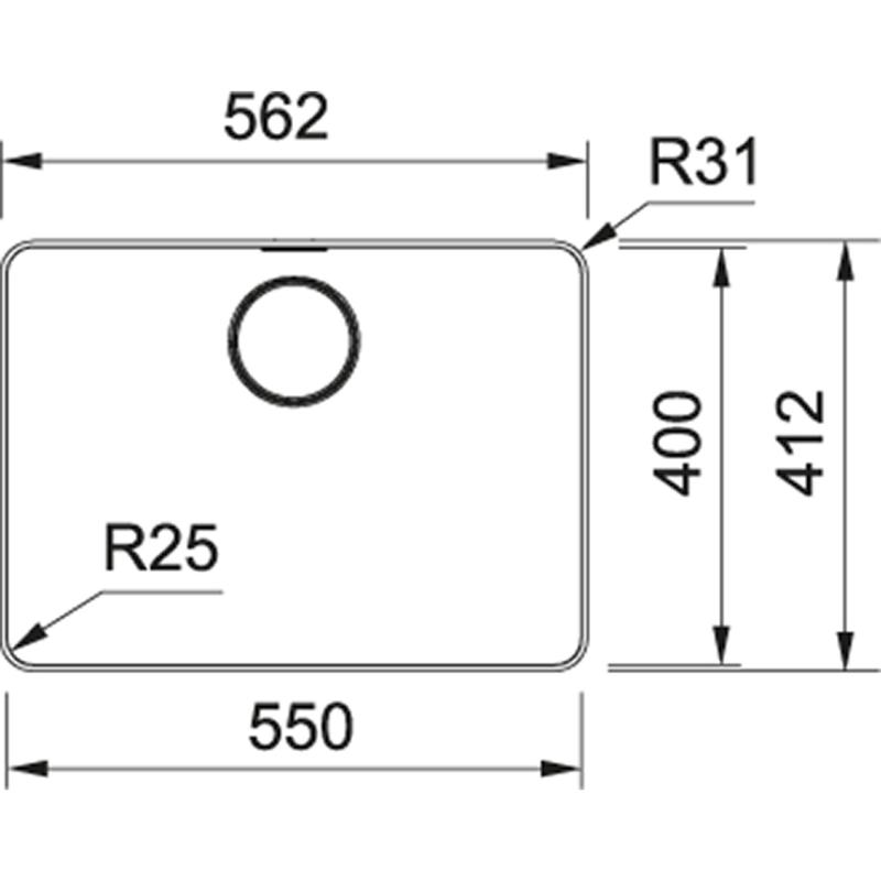 Franke Mythos MYX 210.55 ruostumattomasta teräksestä pesuallas 55x40 cm tasoasu 127.0638.277