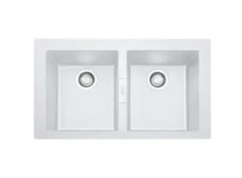 Franke Sirius 2 S2D 620 muovinen kaksinkertainen pesuallas valkoinen päälle asennus 143.0634.553