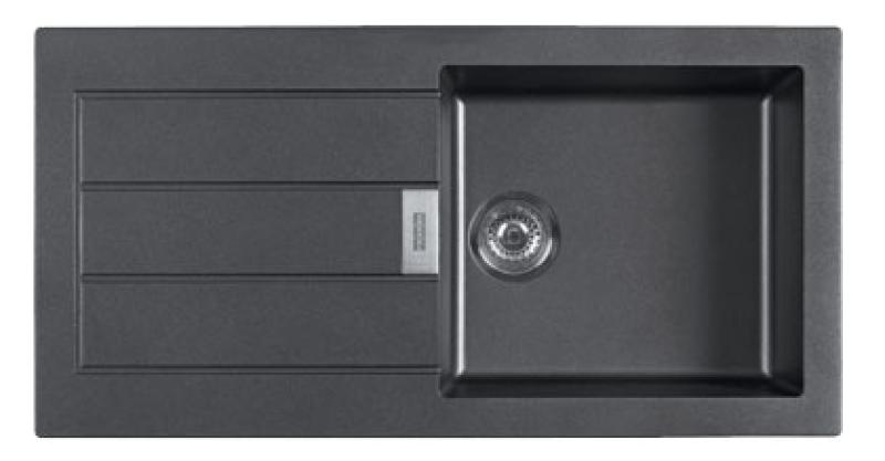 Franke Sirius 2 S2D 611 plastic sink with black drainer surface mount 100x50 143.0634.480