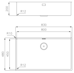 Foster L45 Speciale 45 cm pitkä ruostumaton teräs iso pesuallas 80 x 45 cm alakaappi 1208953743