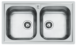 Foster Marine RVS 316 Kaksiosainen Allas 86x50 cm Päälleasennus 1208953745