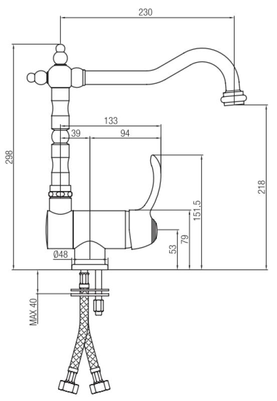PB Vintage Nostalginen keittiöhana ikkunahana taittuva ruostumaton teräs 1208953757