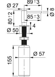 Franke Atlas upotettava saippua-annostelija pvd gun metal 112.0717.103