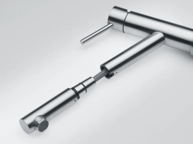 Franke Orbit massiivinen ruostumaton teräs matala keittiöhana vedettävällä ulosvedettävällä nokalla inox 115.0569.461