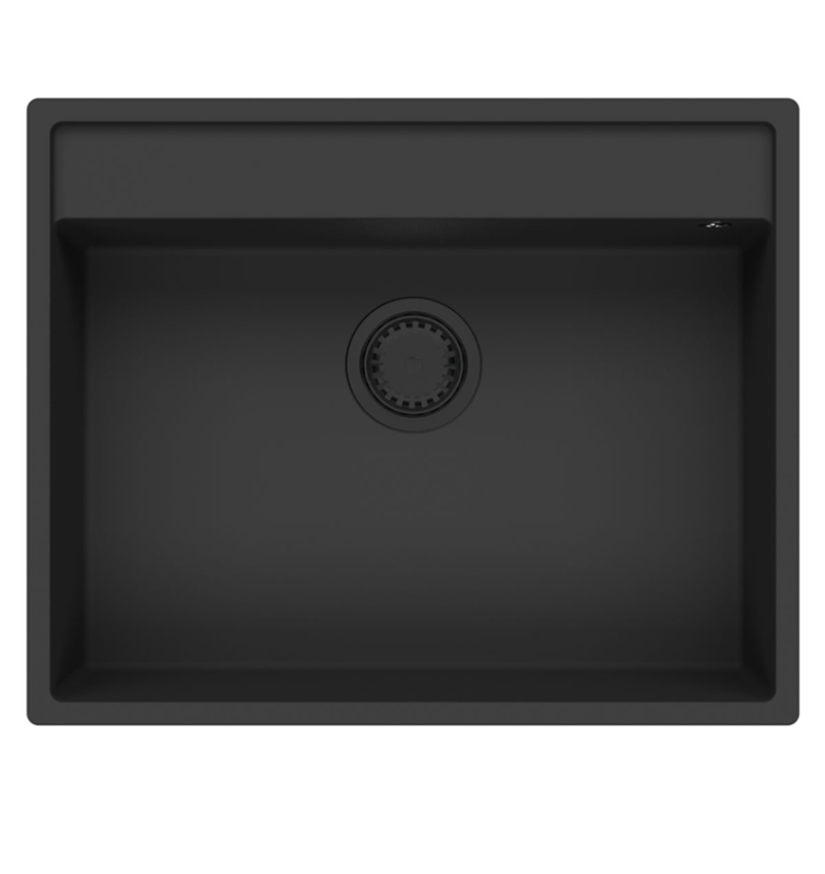 GraniteMy Bremen granite sink 64x52 cm black top mount, undermount and flush mount with faucet hole bench 1208953874