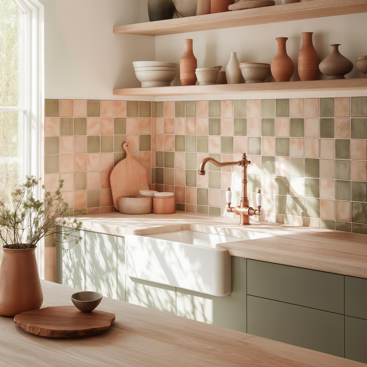 PB Nostalgic classic country kitchen tap Copper with white handles 1208953914 - Productafbeelding 2
