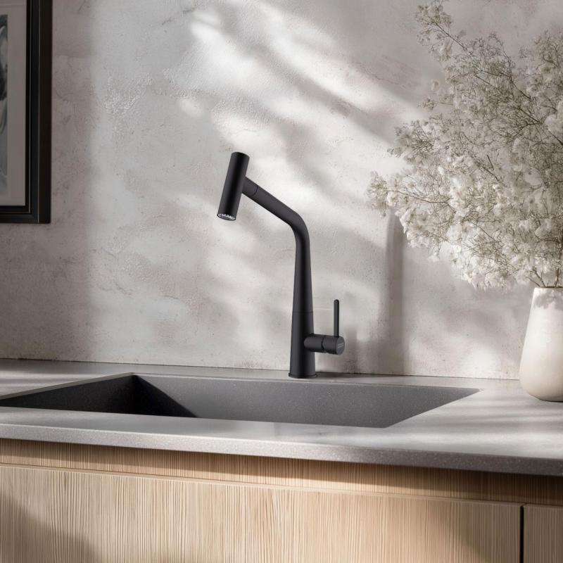 Franke Icon Keittiöhana mattamusta, ulosvedettävä juoksuputki 115.0625.190