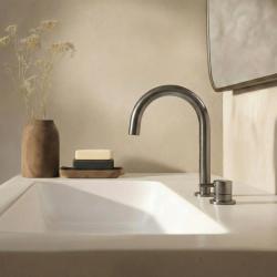 Waterevolution Flow 2-hole basin mixer PVD Gun Metal T1121UGME