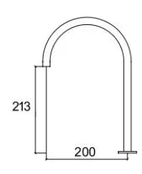 Waterevolution Flow 2-reikäinen pesuallashana kromi, matala U 200mm juoksuputki T1122U01