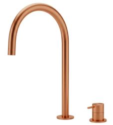 Waterevolution Flow 2-hole basin mixer PVD brushed copper with high U 200mm spout T1122UCPE
