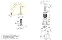 Waterevolution Flow 2-reikäinen pesuallashana PVD Gun Metal korkealla U 200mm juoksuputkella T1122UGME