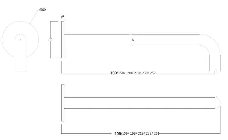Waterevolution Flow Upouusi pesuallashana PVD Gun Metal, ulostulo 10 cm T116BME-10