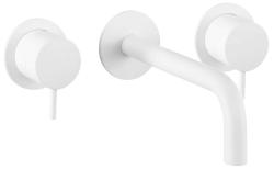 Waterevolution Flow 3-reikäinen upotettava pesuallashana, mattavalkoinen, ulostulo 10 cm T1163FBR-10