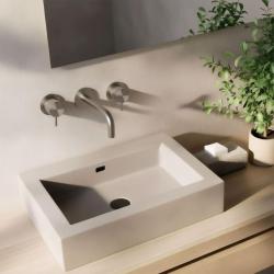 Waterevolution Flow 3-reikäinen upotettava pesuallashana, kokonaan ruostumatonta terästä, ulostulo 10 cm T1163FIE-10