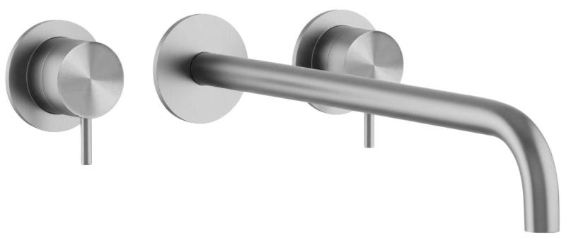 Waterevolution Flow 3-reikäinen upotettava pesuallashana, kokonaan ruostumatonta terästä, ulostulo 21 cm T1163FIE-21