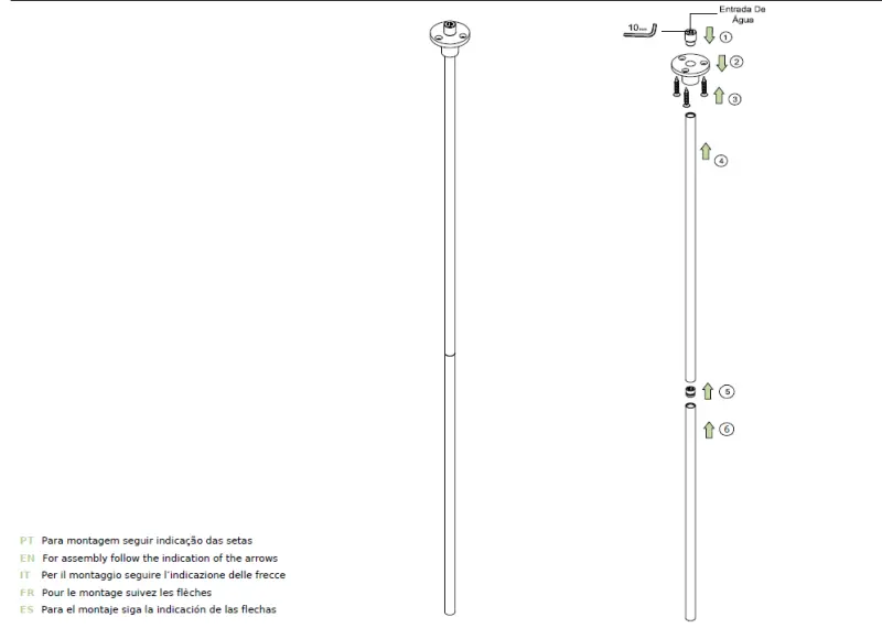 Waterevolution Flow ceiling mounted faucet PVD gun metal T1678GME