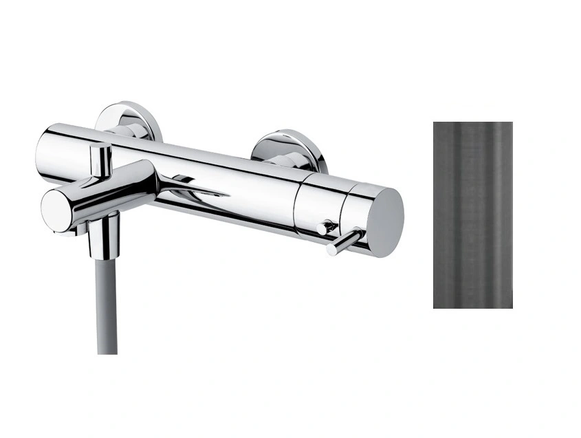 Waterevolution Flow Thermostatic bathub mixer with slexible, handshower and directional holder Chrome T130T01 (kloon) (kloon) (kloon) - Productafbeelding