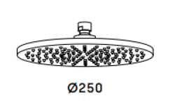 Waterevolution Flow sadesuihku 250 mm täysin ruostumatonta terästä T164325IE