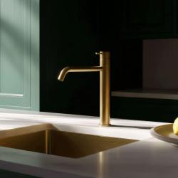 Waterevolution Flow kitchen mixer brushed brass T150LE